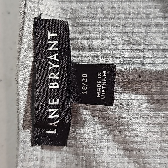 Lane Bryant Ribbed Heather Gray Faux Wrap Knit Top Size 18/20 New Without Tags - Picture 3 of 15